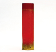 金彩円筒花器（赤）
